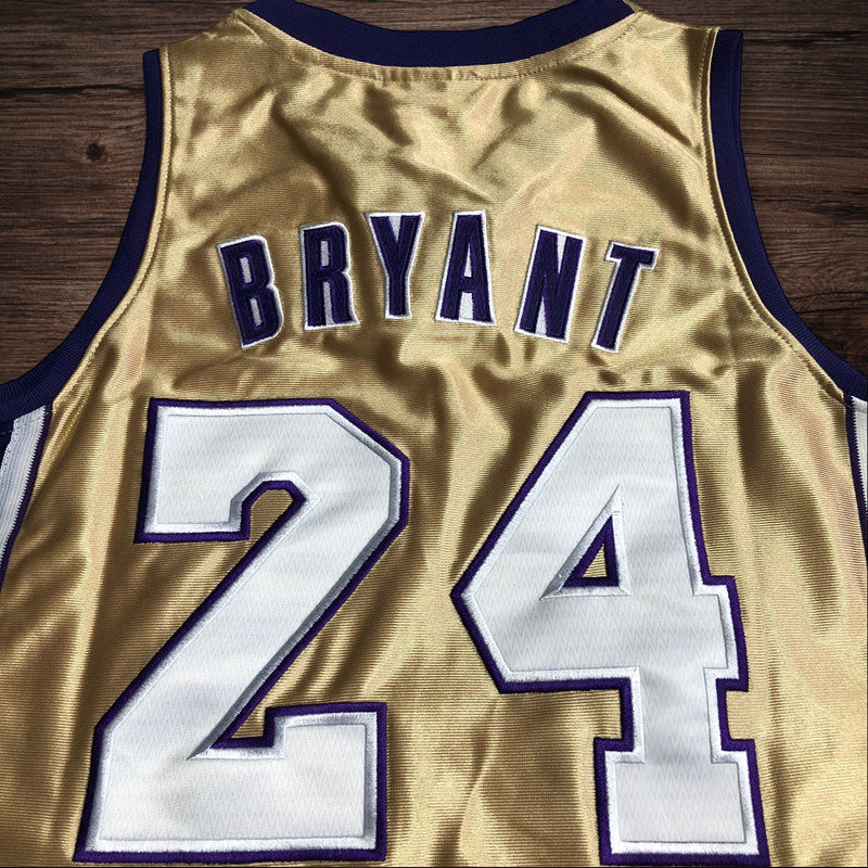 Men’s Los Angeles Lakers 1996-2016 Hall of Fame #24 Kobe Bryant Jersey Gold