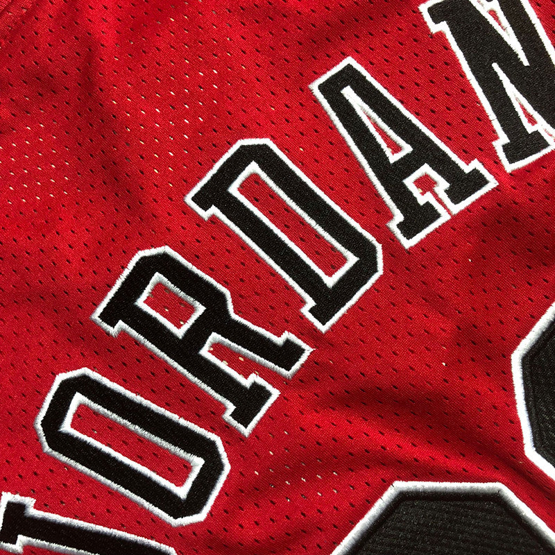 Men’s Chicago Bulls Black #23 Jordan Red Short Sleeve Jersey