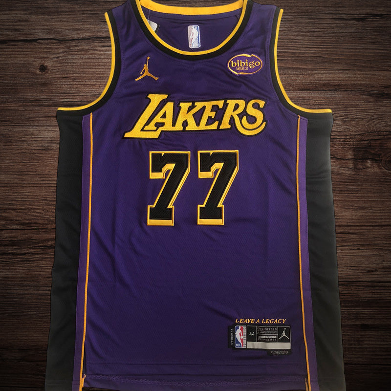 Men’s Los Angeles Lakers #77 Doncic Purple Jersey