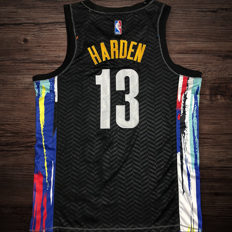 Men’s Brooklyn Nets City Edition #13 Harden Jersey Black