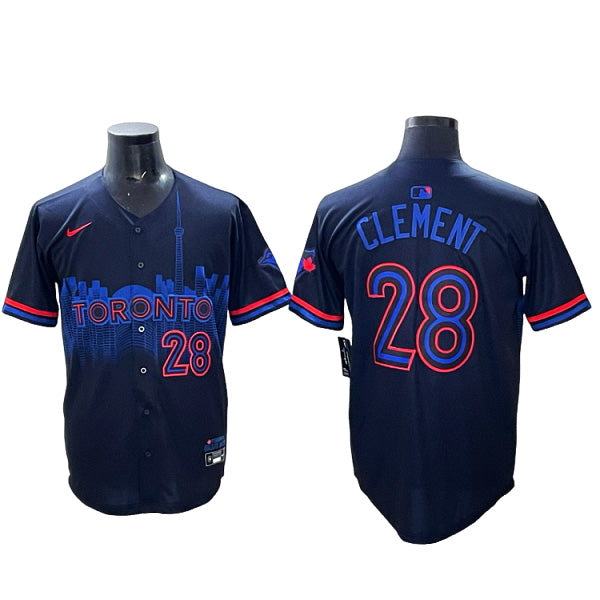 Men’s Toronto Blue Jays Drew Clement #28 Black 2024 City Connect Limited Jersey