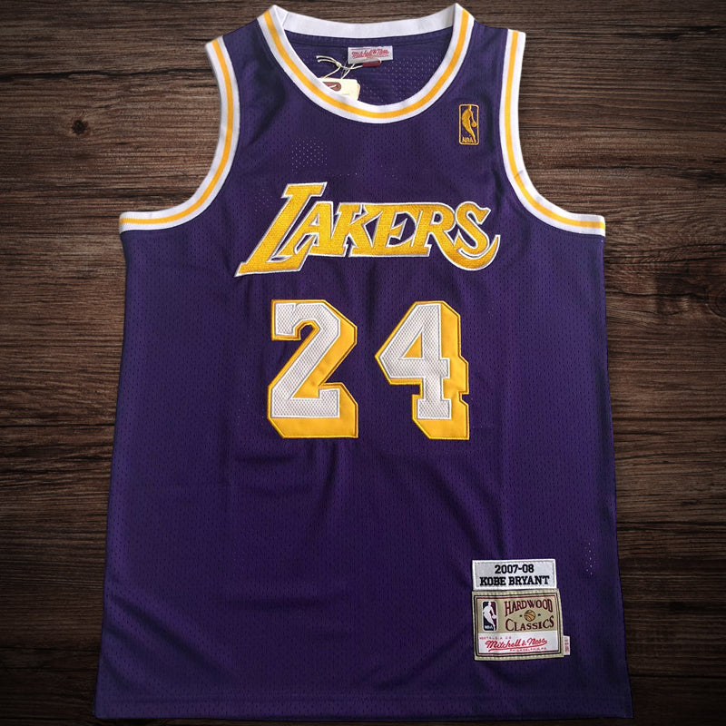Men’s Los Angeles Lakers 2007-08 #24 Kobe Bryant Purple Jersey