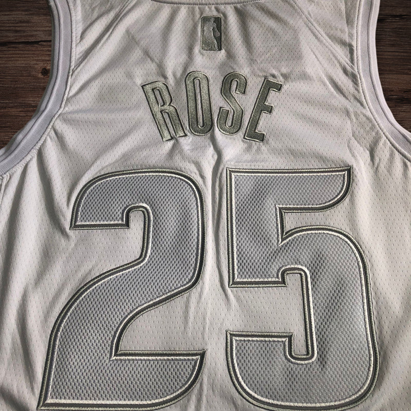 Men’s Detroit Pistons MVP #25 Rose White Jersey