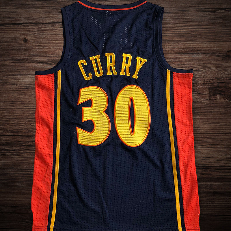 Men’s Golden State Warriors 2009-10 #30 Stephen Curry Jersey in Navy