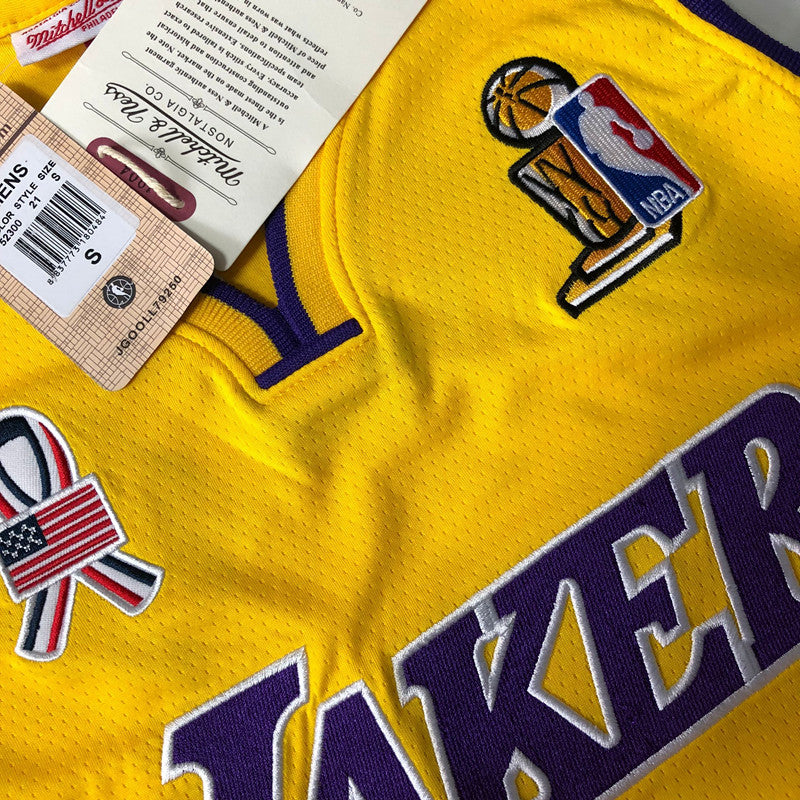 Men’s Los Angeles Lakers 2001-02 #8 Kobe Bryant Jersey Yellow