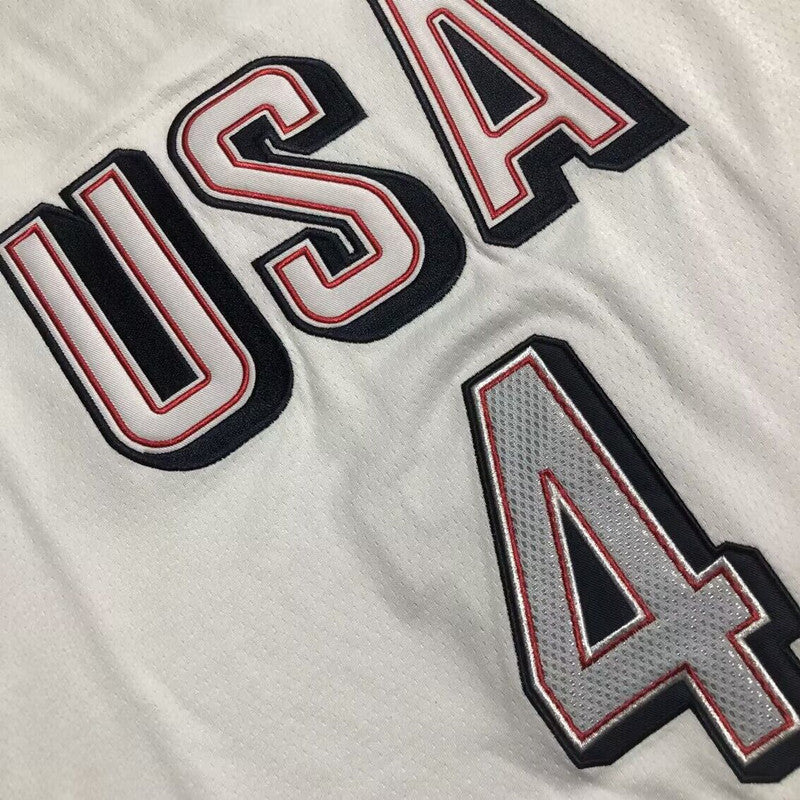 Men’s 2024 Olympics Team USA #4 Curry White Jersey