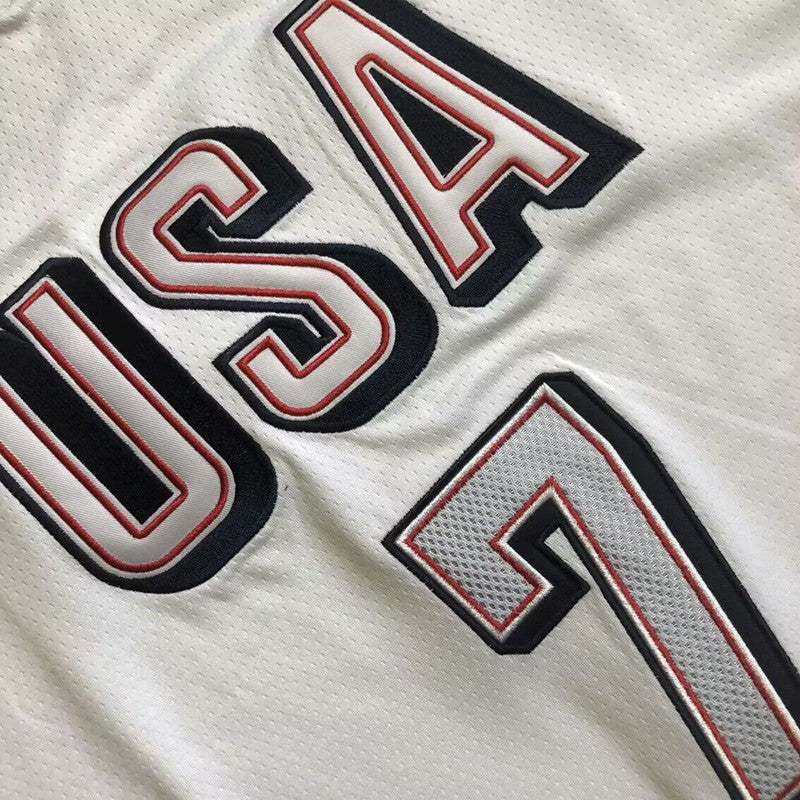 Men’s 2024 Olympics Team USA #7 Durant White Jersey