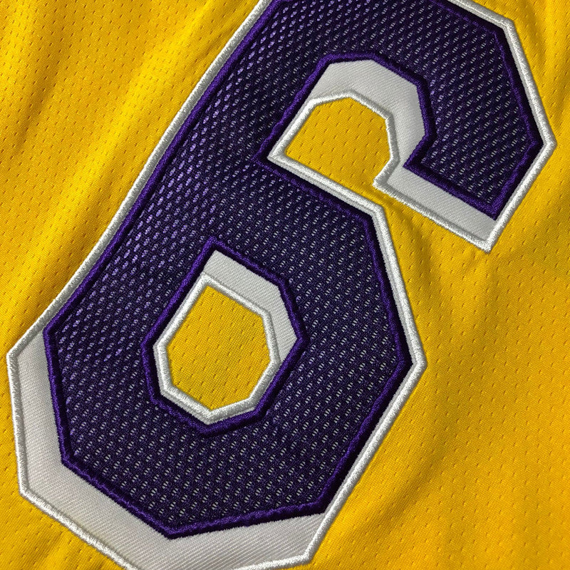 Men’s Los Angeles Lakers #6 James Jersey Yellow