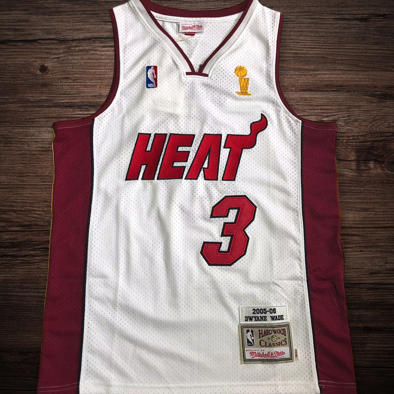 Men’s Heat 2005-06 #3 WADE White Jersey