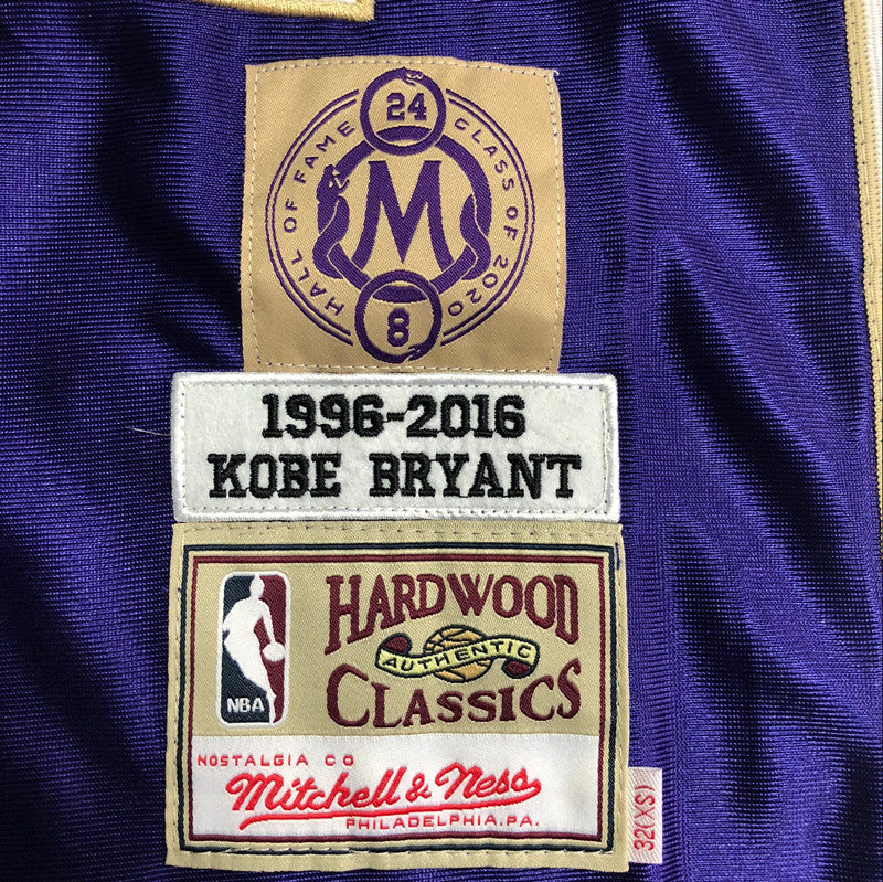Men’s Los Angeles Lakers 1996-2016 Hall of Fame #24 Kobe Bryant Jersey Purple