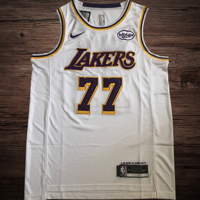 Men’s Los Angeles Lakers #77 Doncic White Jersey