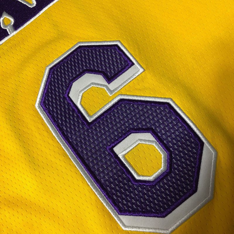 Men’s Los Angeles Lakers #6 James Jersey Yellow