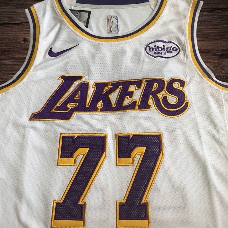 Men’s Los Angeles Lakers #77 Doncic White Jersey