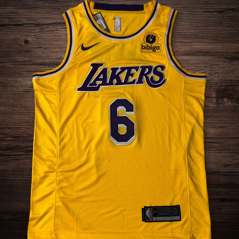 Men’s Los Angeles Lakers #6 James Jersey Yellow