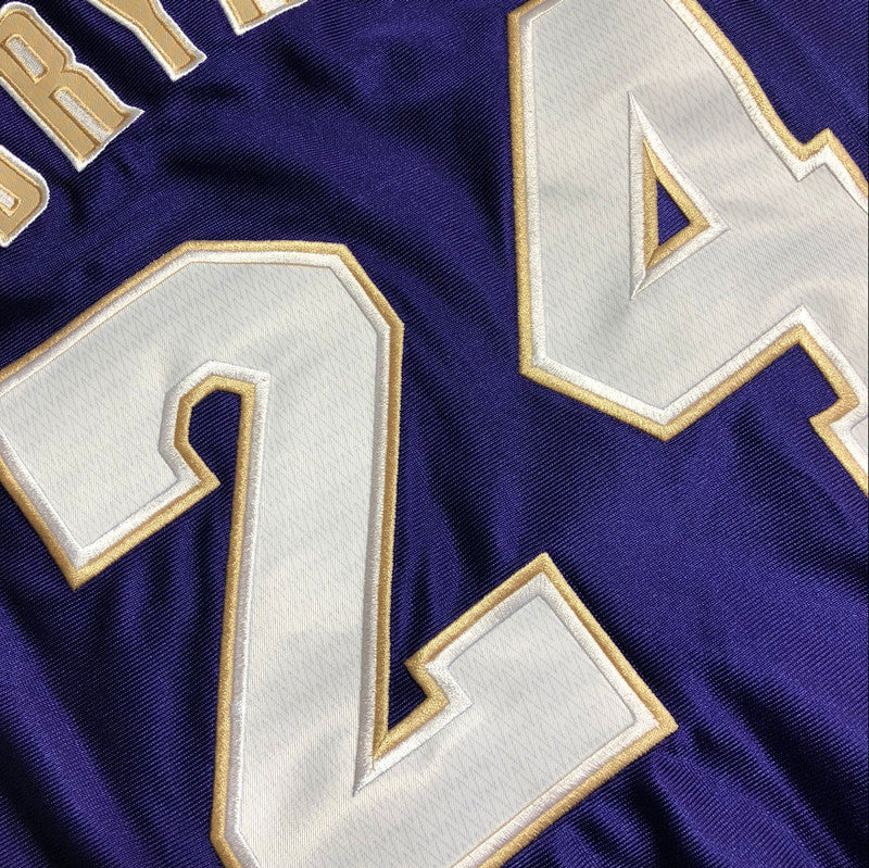 Men’s Los Angeles Lakers 1996-2016 Hall of Fame #24 Kobe Bryant Jersey Purple