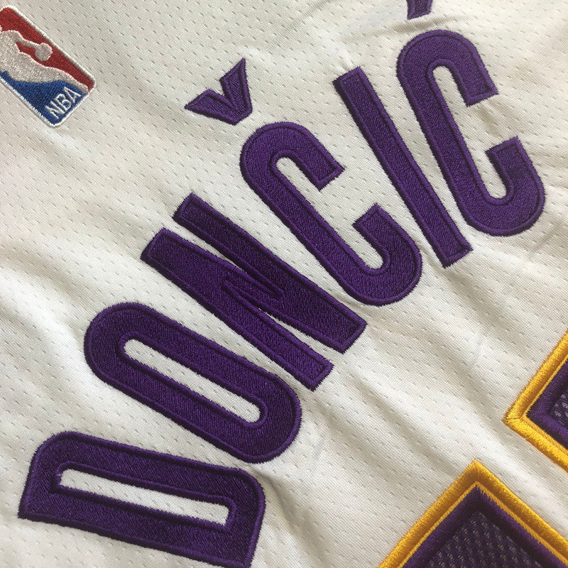 Men’s Los Angeles Lakers #77 Doncic White Jersey