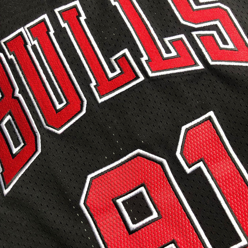 Men’s Chicago Bulls 1997-98 Finals #91 Dennis Rodman Jersey Black