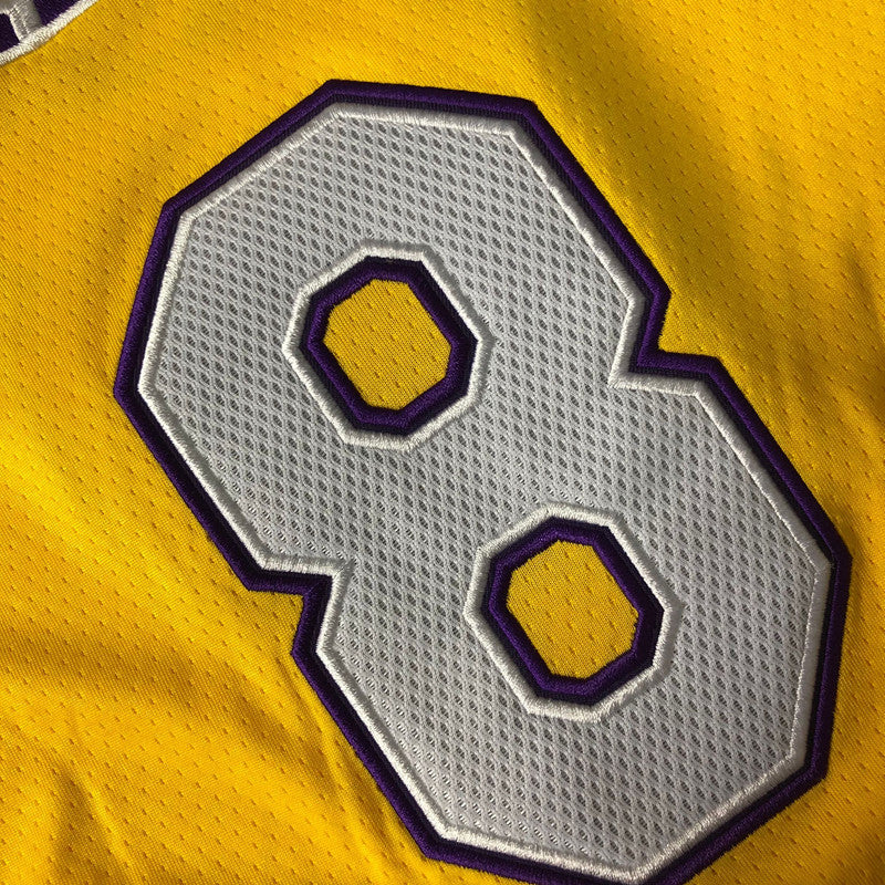 Men’s Los Angeles Lakers 2001-02 #8 Kobe Bryant Jersey Yellow