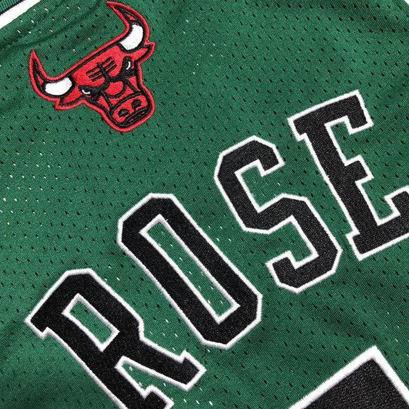 Men’s Chicago Bulls 2008-09 #1 Derrick Rose Green/Black Jersey