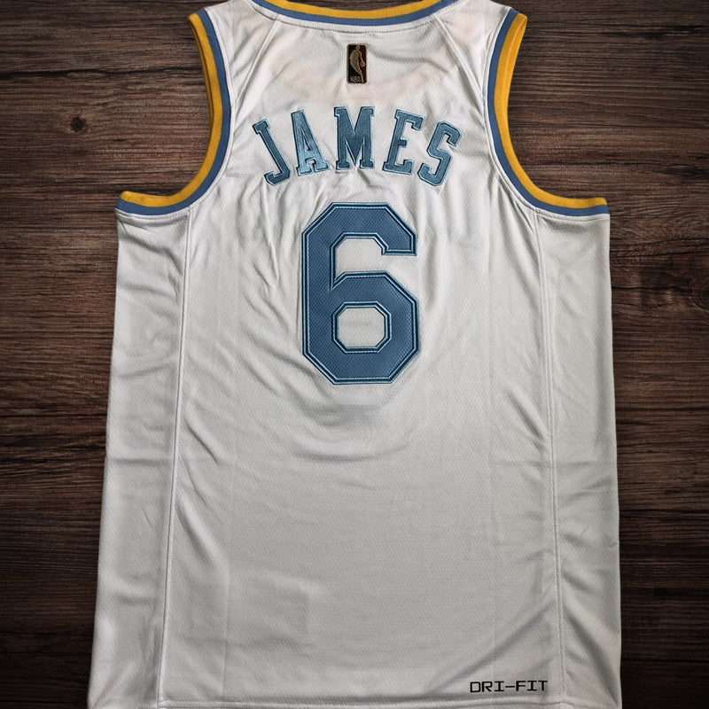 Men’s Los Angeles Lakers 2023 #6 Lebron James White Jersey