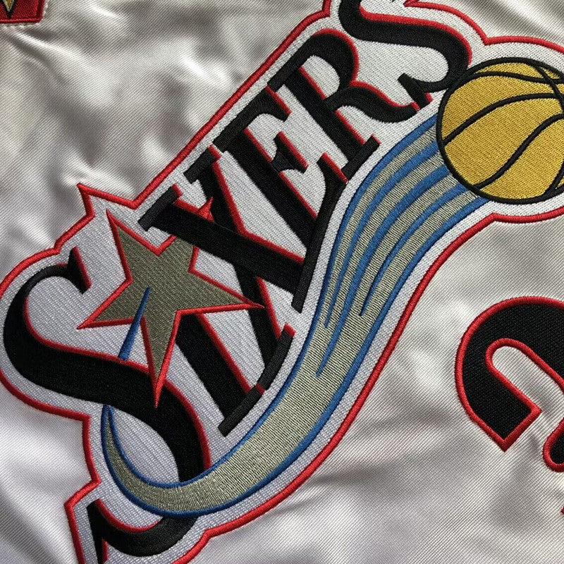 Men’s Sixers 2001 All star #3 Iverson white jersey