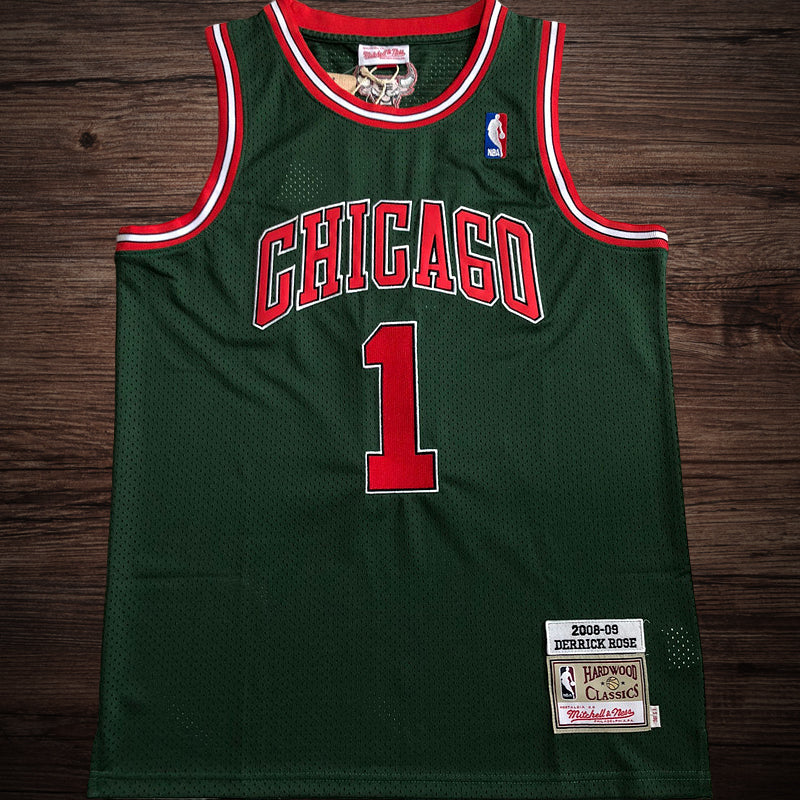 Men’s Chicago Bulls 2008-09 #1 Derrick Rose Green Jersey