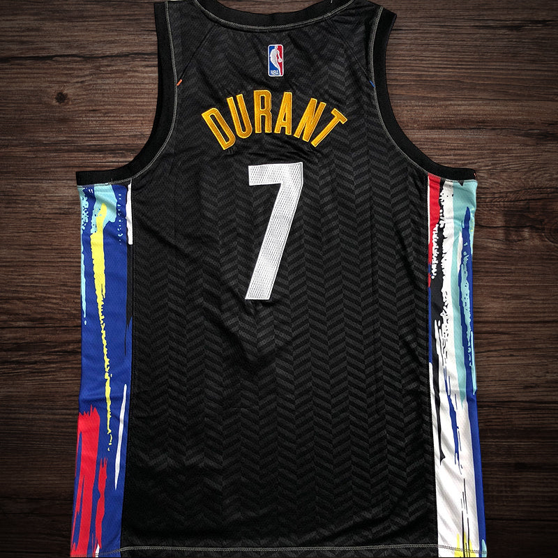 Men’s Brooklyn Nets City Edition #7 Durant Jersey Black