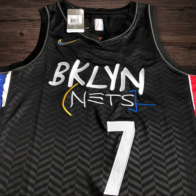 Men’s Brooklyn Nets City Edition #7 Durant Jersey Black