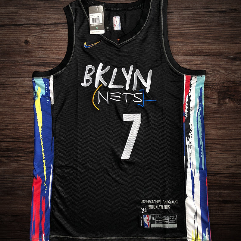 Men’s Brooklyn Nets City Edition #7 Durant Jersey Black