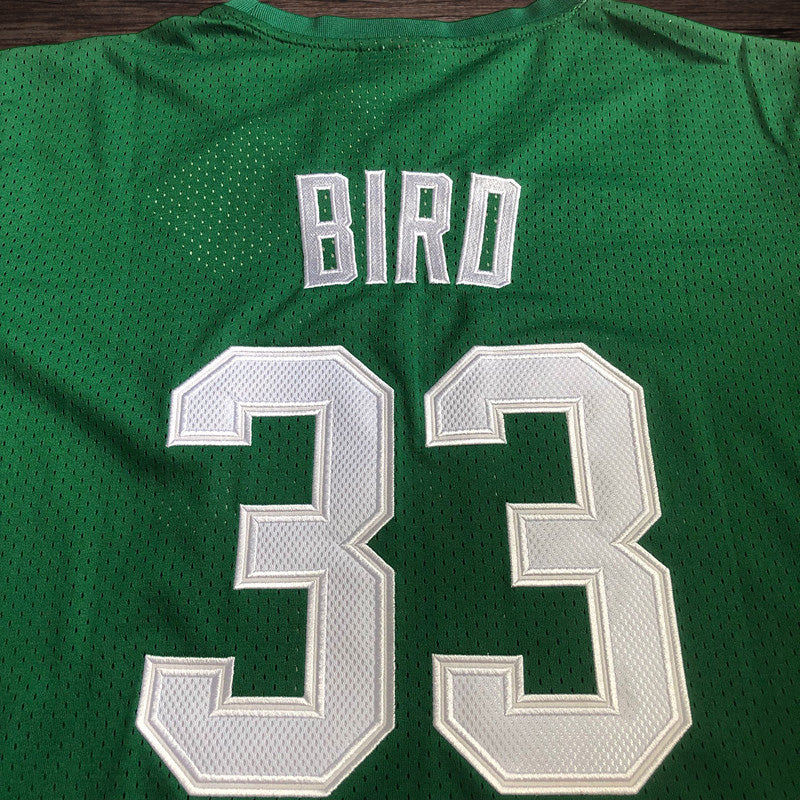 Men’s Boston Celtics #33 BIRD Green Short Sleeve Jersey