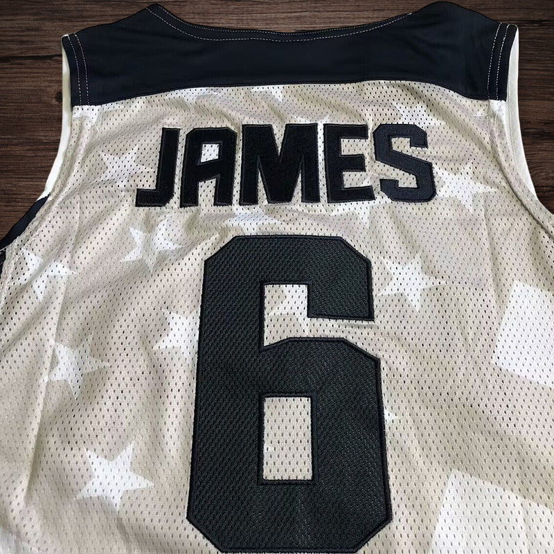 Men’s #6 James USA Basketball Jersey White