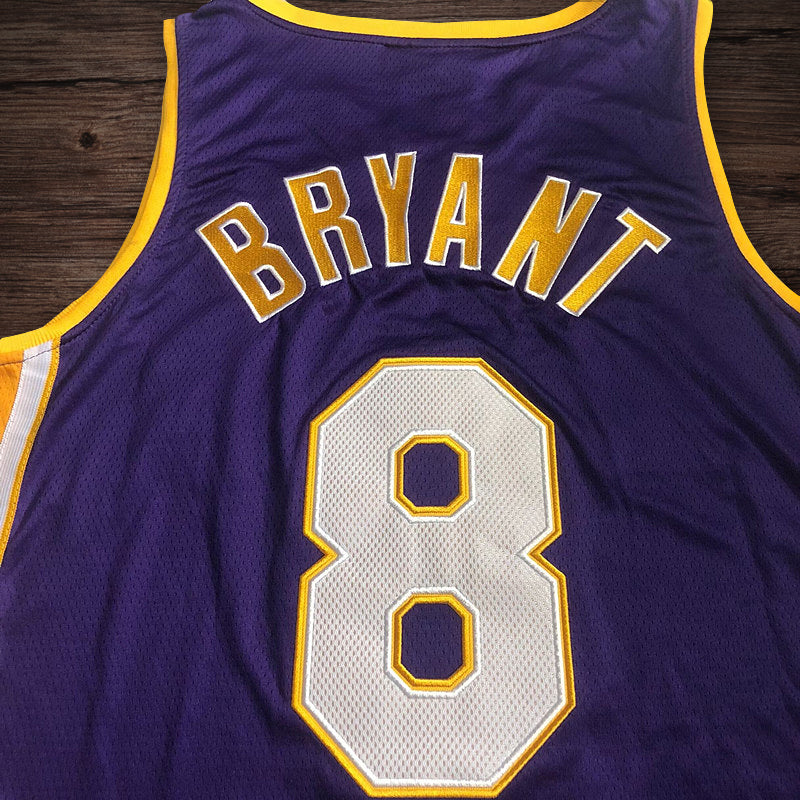 Men’s Lakers 2001-02 #8 Kobe Bryant Purple Jersey
