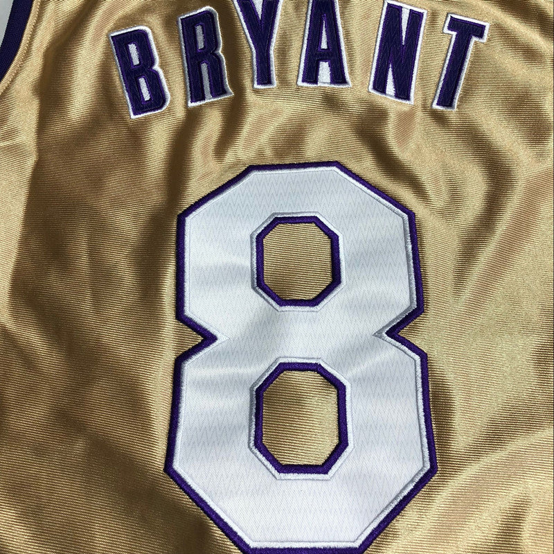 Men’s Los Angeles Lakers 1996-2016 Hall of Fame #8 Kobe Bryant Jersey Gold