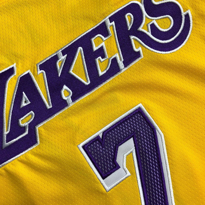 Men’s Los Angeles Lakers 75th anniversary #7 Anthony Jersey Yellow