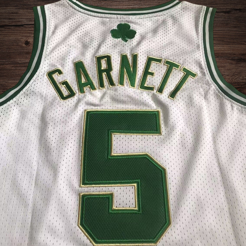 Men’s Boston Celtics 2008 Champions #5 Kevin Garnett White Jersey