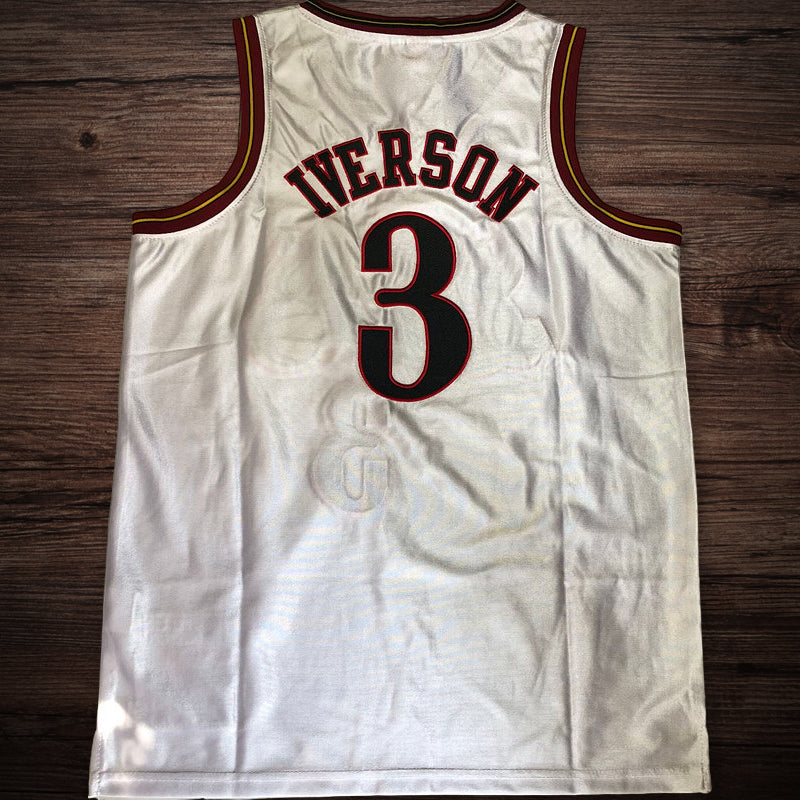 Men’s Sixers 2001 All star #3 Iverson white jersey