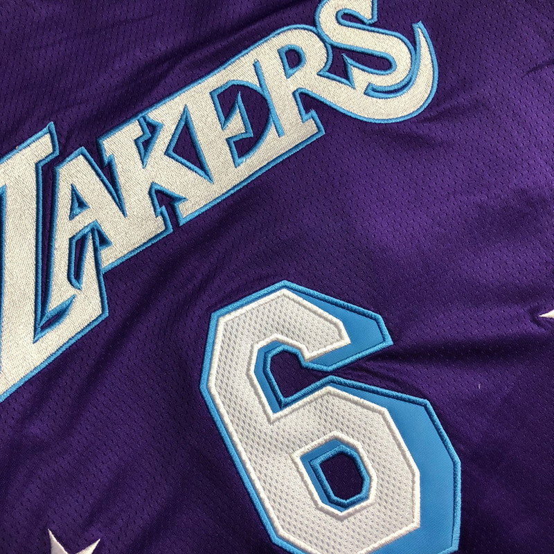 Men’s Los Angeles Lakers 75th anniversary #6 James Jersey