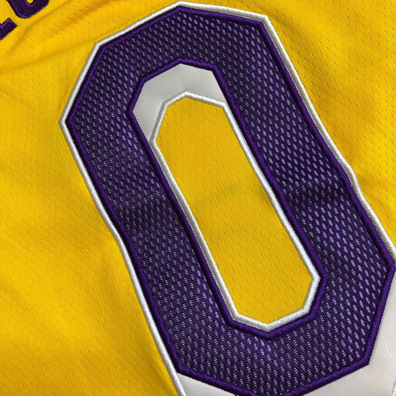 Men’s Los Angeles Lakers #0 Russell Westbrook Jersey Yellow