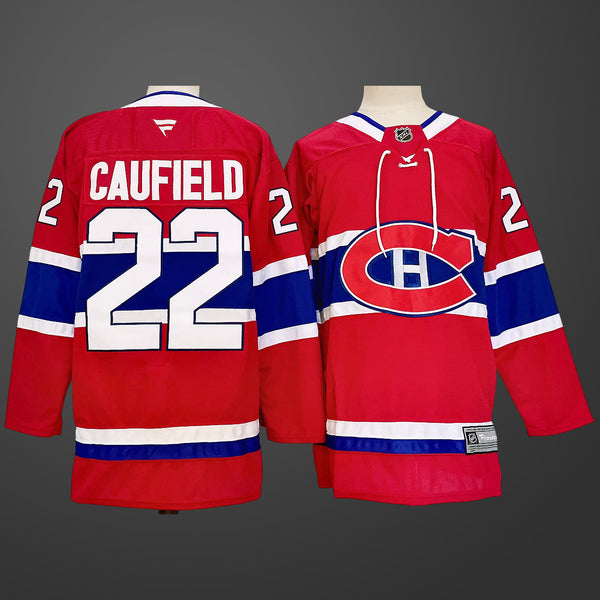 #22 Cole Caufield Red Montreal Canadiens Jersey