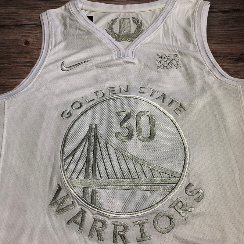 Men’s Golden State Warriors MVP #30 Curry White Jersey