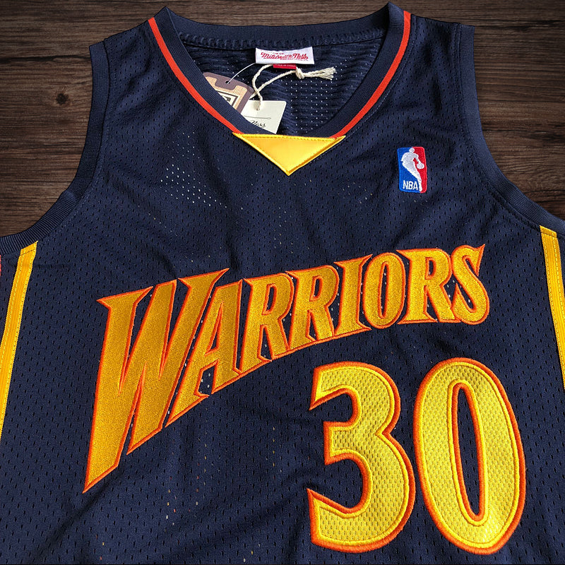 Men’s Golden State Warriors 2009-10 #30 Stephen Curry Jersey in Navy