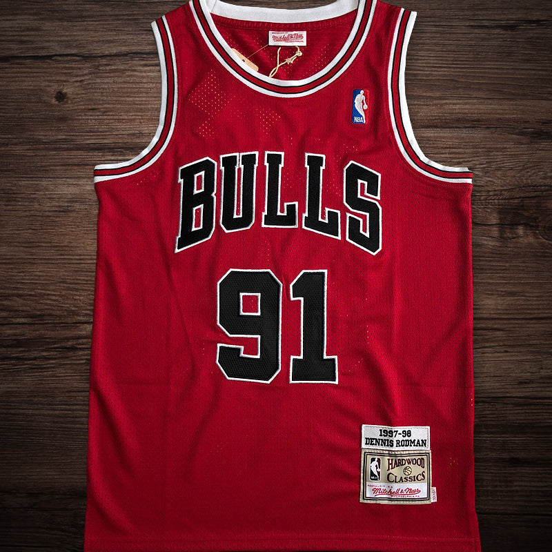 Men’s Chicago Bulls 1997-98 #91 Dennis Rodman Jersey