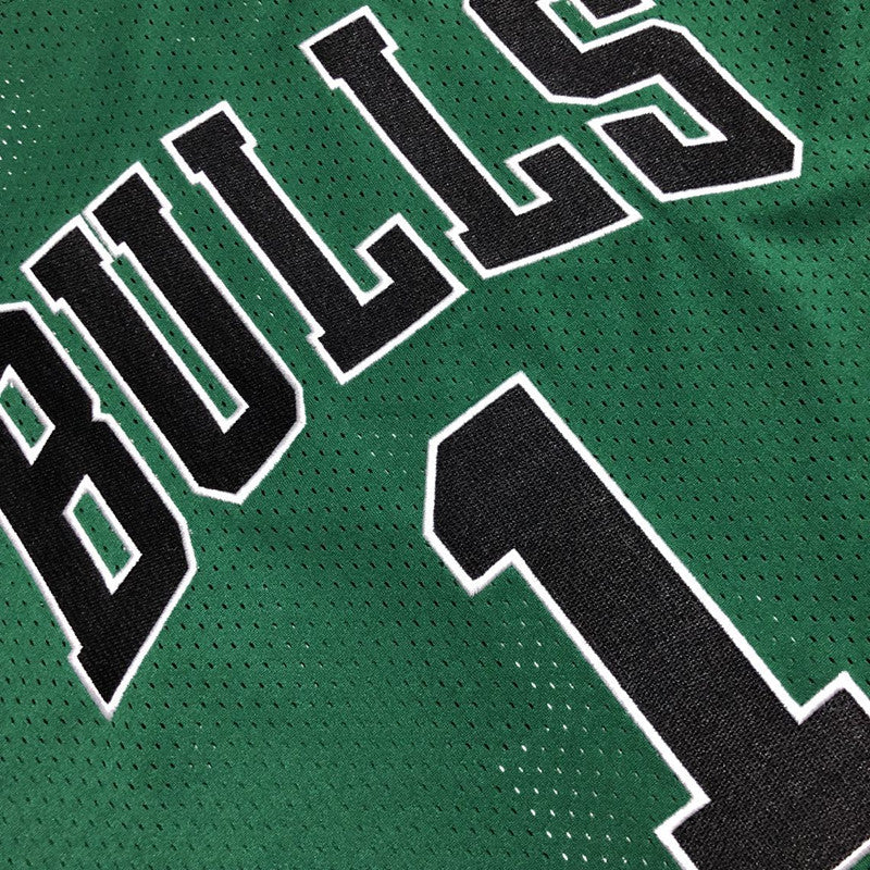 Men’s Chicago Bulls 2008-09 #1 Derrick Rose Green/Black Jersey