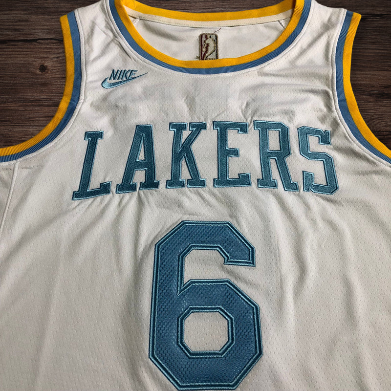 Men’s Los Angeles Lakers 2023 #6 Lebron James White Jersey
