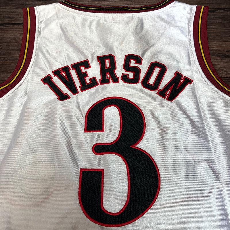Men’s Sixers 2001 All star #3 Iverson white jersey