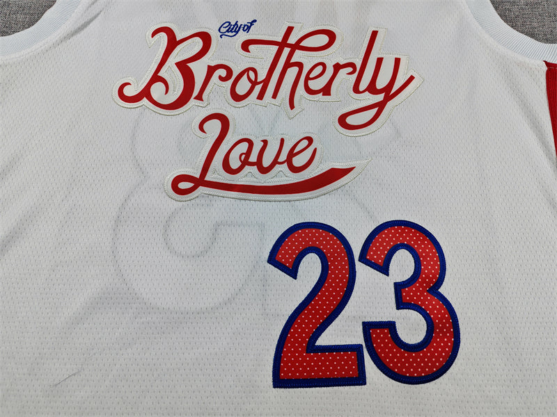 Mens 76ers #23 LeBron James City Edition Stitched Jersey White