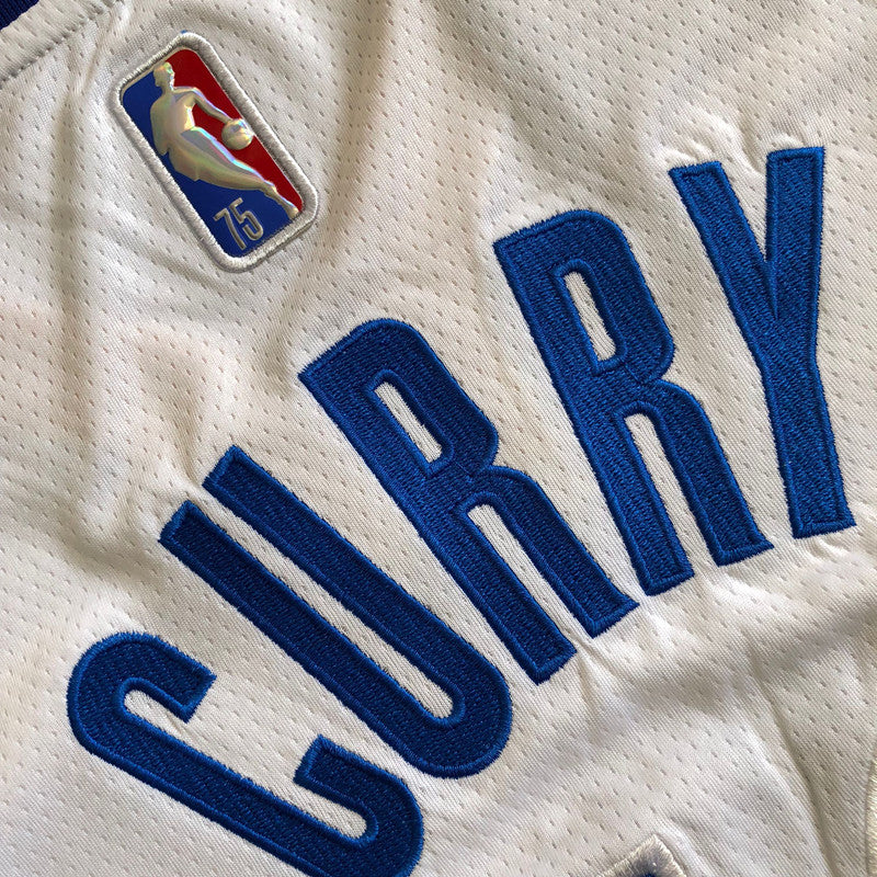 Men’s Golden State Warriors #30 Curry 75th anniversary Jersey White