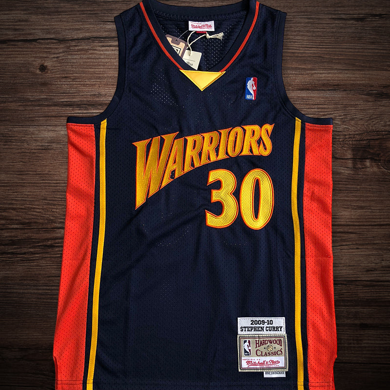 Men’s Golden State Warriors 2009-10 #30 Stephen Curry Jersey in Navy