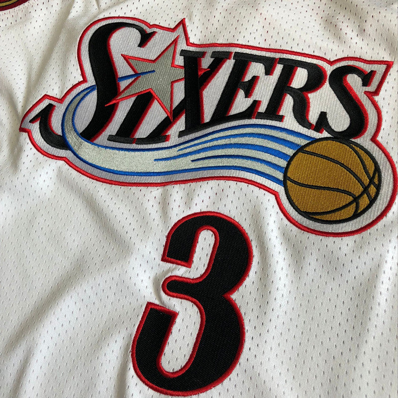 Men’s Philadelphia 76ers 1997-98 #3 Allen Iverson Jersey White