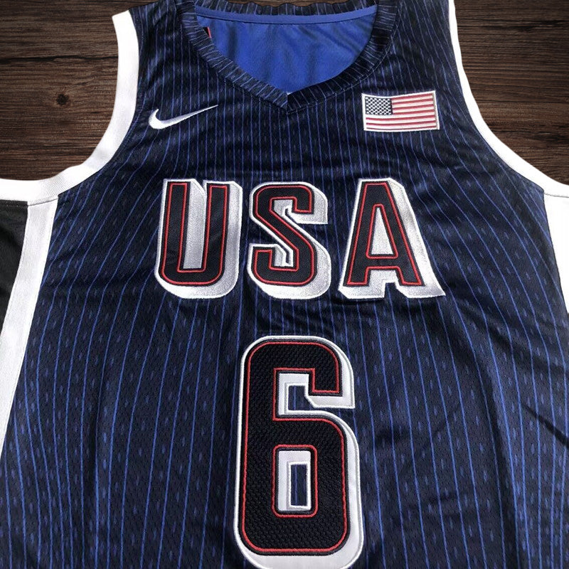 Men’s 2024 Olympics Team USA #6 James Navy Jersey